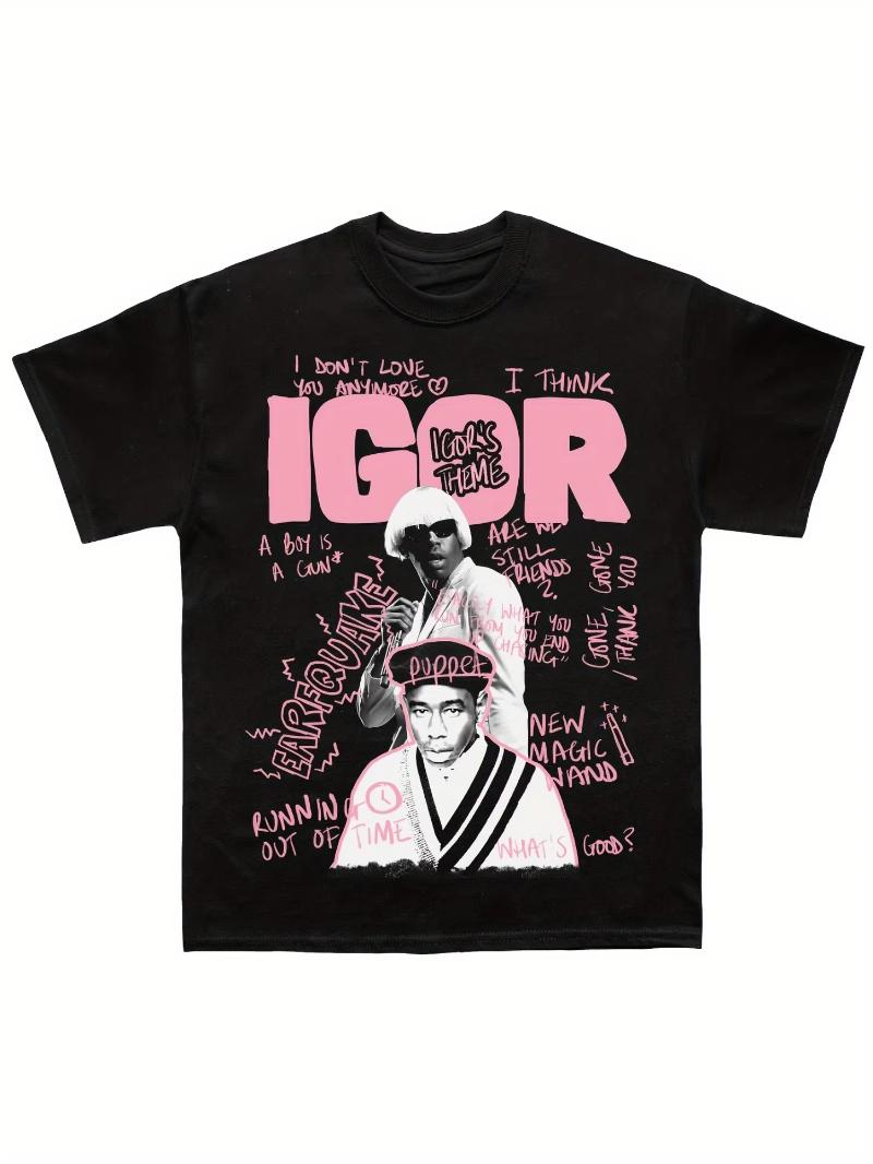 

Лето 2025 Тайлер Игор Эскизный блок Комфортный хлопок Мужская футболка с коротким рукавом и круглым вырезом Графическая футболка с коротким рукавом и круглым вырезом 3XL