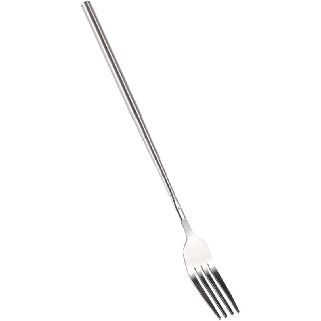 Extendable Fork,8.7 to 25.4 Inch Expandable fork prank,Expandable Telescopic BBQ Fork, Stainless Steel, Extendable Handle,Long Dinner Fruit Dessert