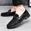 Fashion Flat/5CM Men Wedding Dress Shoes Loafers Men Elevator Shoes Slip On Height Increase Shoes Male Cowhide Leather Oxford Shoes