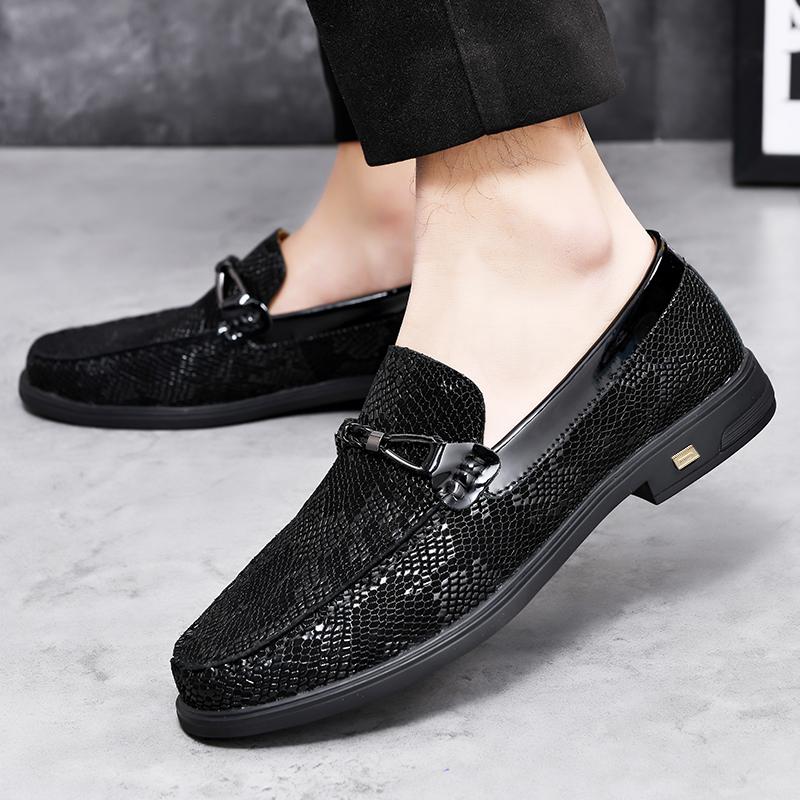 Fashion Flat/5CM Men Wedding Dress Shoes Loafers Men Elevator Shoes Slip On Height Increase Shoes Male Cowhide Leather Oxford Shoes
