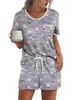 1116 European and American Summer New Fashionable Simple High-Quality Digital Print Short Sleeve and Shorts Loose Two-Piece Set