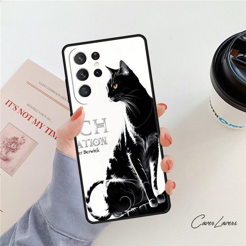 Witches Cat Moon Phone Case For Samsung Galaxy S24 S25 S23 S22 Ultra Note 10 20 Plus S20 S21 FE Cover