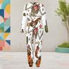 Women Plus Size Round Neck Long Sleeve Cartoon Raccoon Printed Cuffed Two Piece Pants Set With Pockets