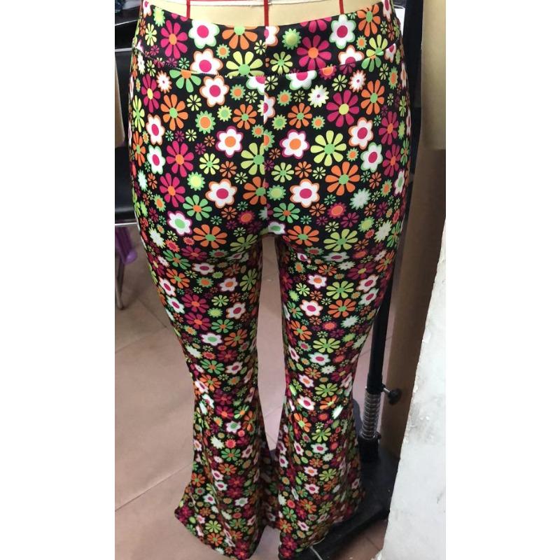 Girls Fashion Trend Printed Hip Hop Style Flared Pants Plus Headwear