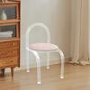 Modern Minimalist Transparent Acrylic Chair, Plush Velvet Cushion Seat, Makeup Vanity Chair, Clear Desk Chair for Living Room