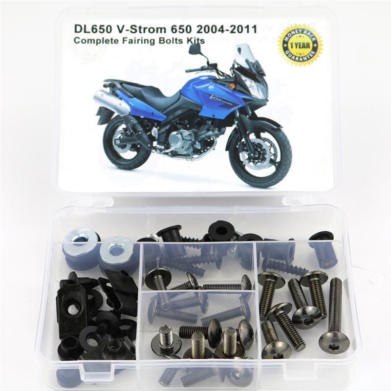 Fit For Suzuki DL650 V-Strom 650 2004-2011 Motorcycle Complete Full Fairing Bolts Kit Bodywork Screws Steel Clips Covering Bolt