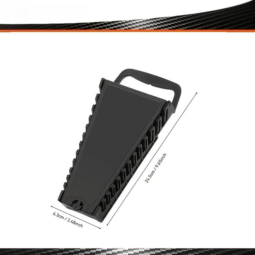 Wrench Storage Rack, 12 Compartment Tool Rack Suitable for SAE and Metric Wrenches, Space Saving Toolbox, Vehicle Maintenance Storage Solution