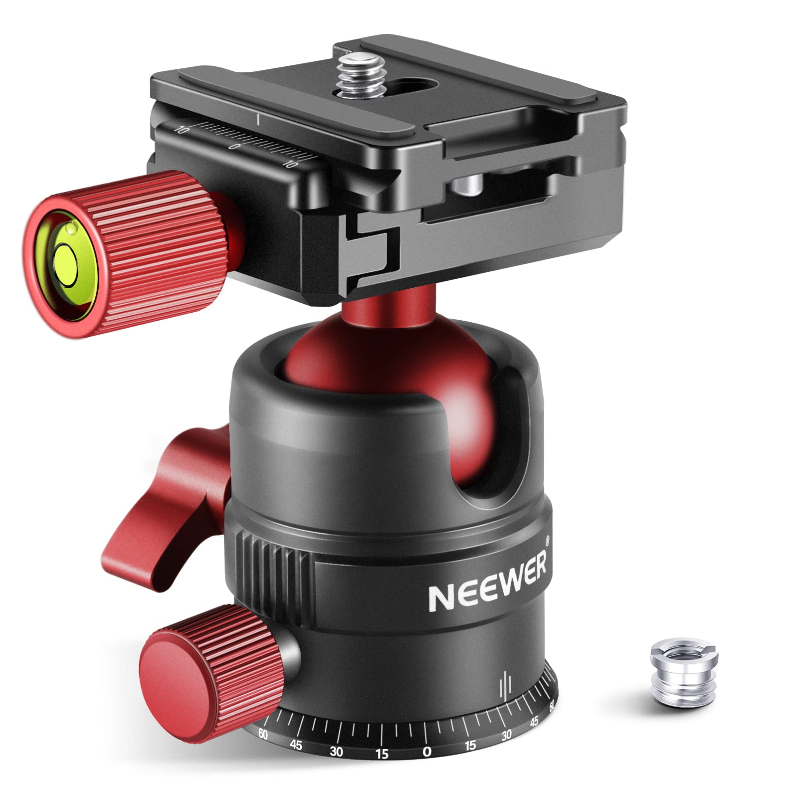 NEEWER Tripod Ball Compact Ball Panoramic Ball Head with Quick Release Suitable for DSLR Maximum 5kg GM28 Head, Head, 360° Rotation, 1/4  Plate,