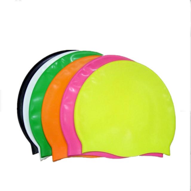 OEM Customized Logo Printed Silicone Swimming Caps Water-Proof Sports Hats for Women and Men L