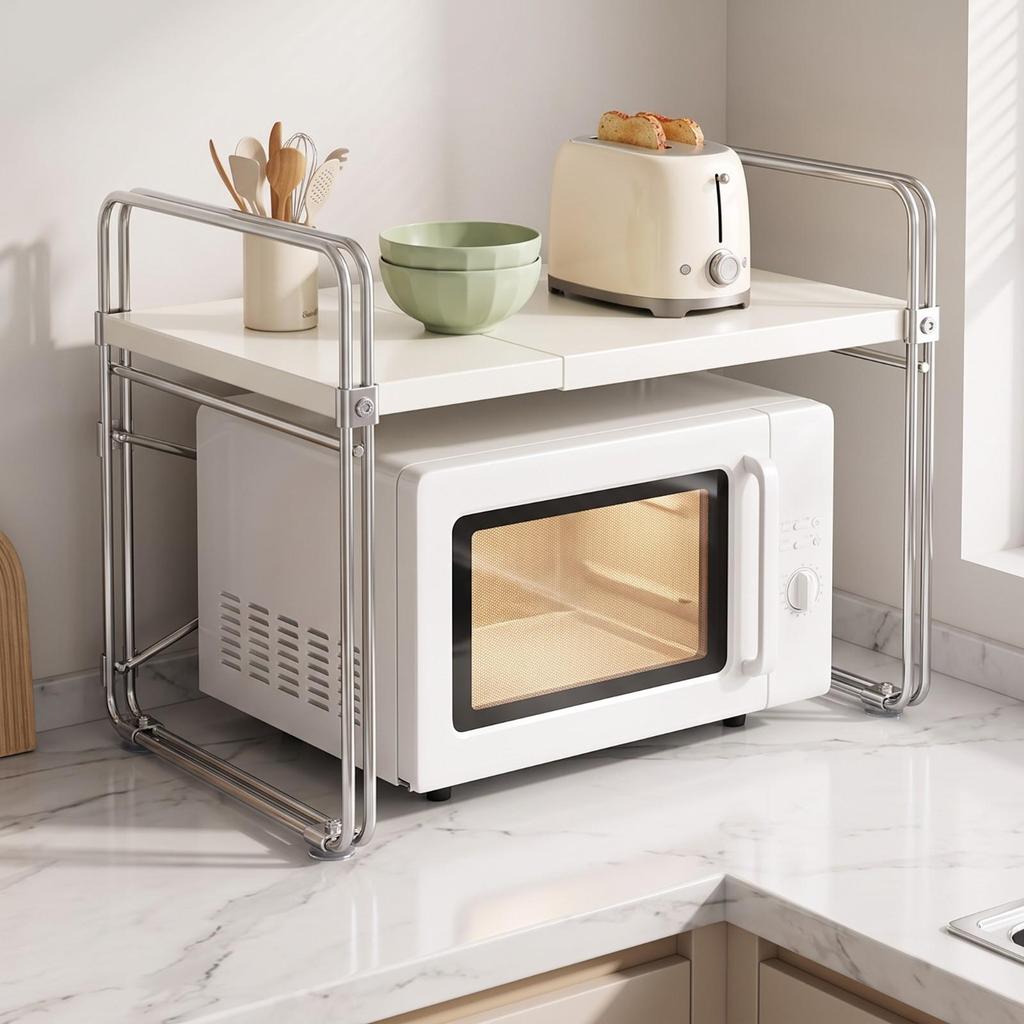 Countertop Microwave Rack with Metal Frame Long-Lasting Kitchen Appliance