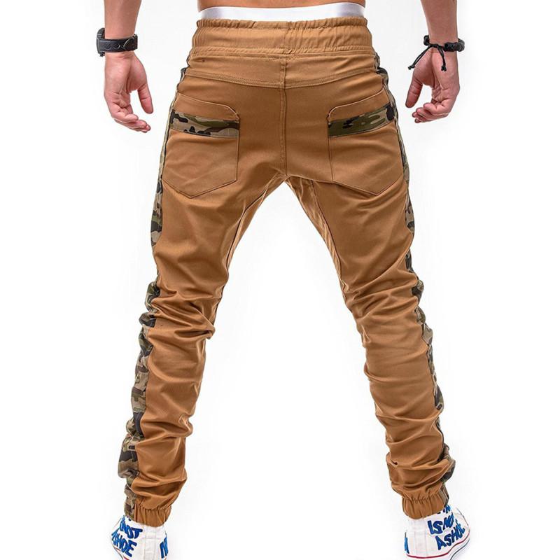 Men's Fashion Casual Pants Plus Size Camouflage Splicing Tights Jogging Pants
