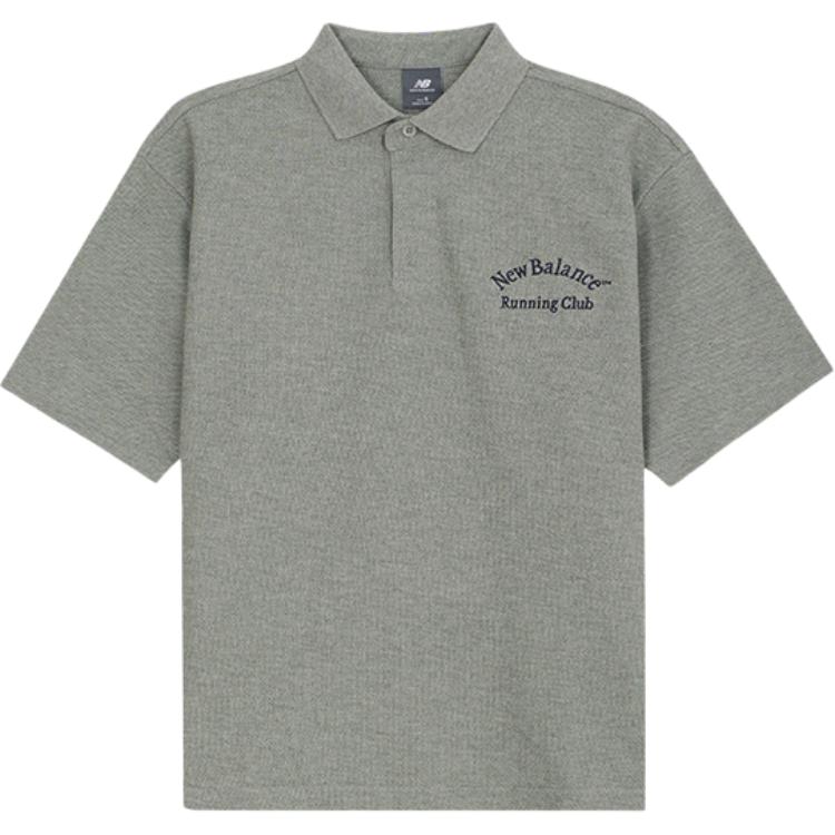 New Balance Polo Shirt Men s Heather Gray NFE31241-MGR M