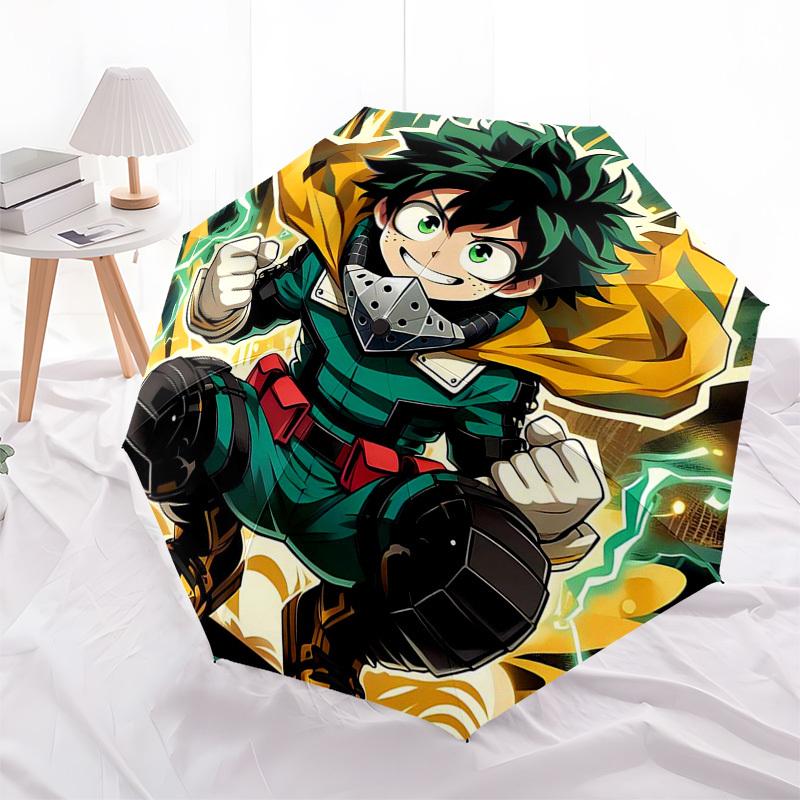 

1pc My Hero Academia Anime Character Automatic Folding Umbrella - Portable 3-Fold Design with Iron Frame - Outdoor for Fans, Travelers, Daily Use - Pe