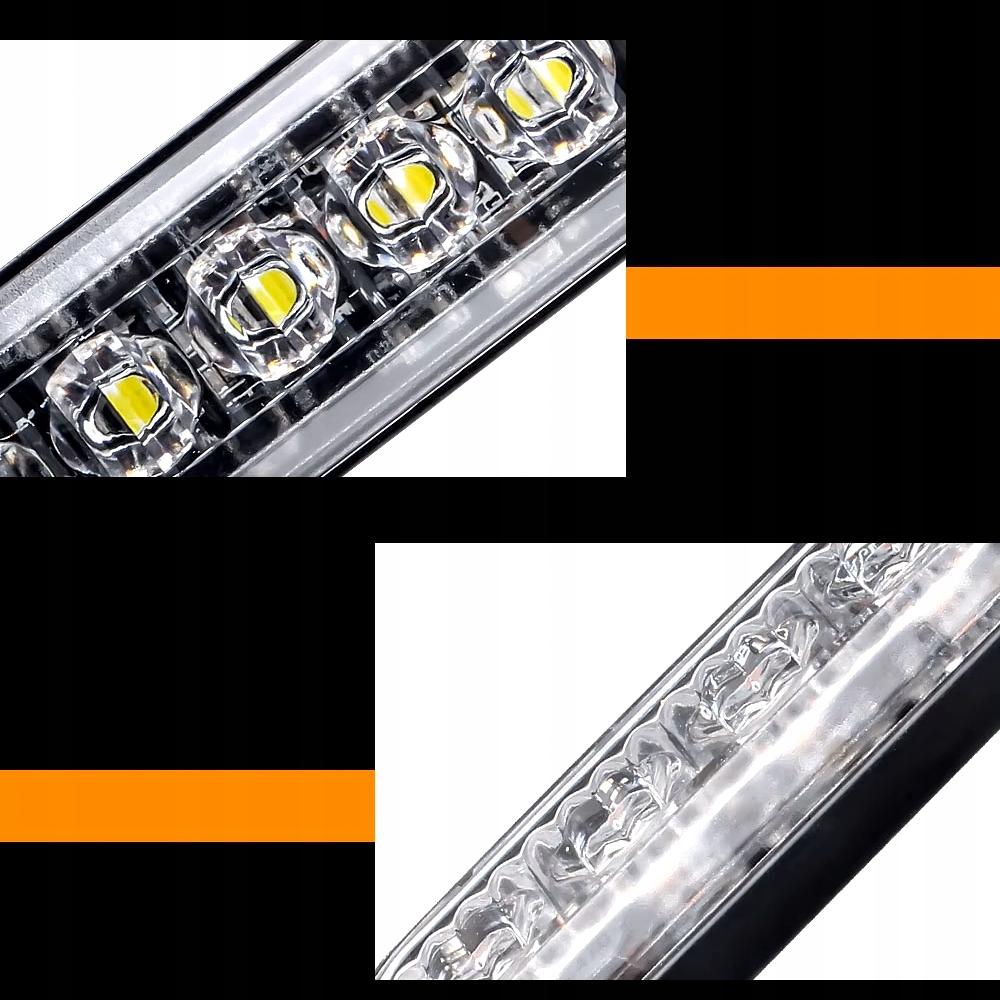 4X Lampada di Avvertimento Lampeggiante Arancione Bianco a LED 18 Programmi Marker