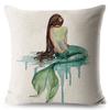 Luxurious Anime Cartoon Mermaid Pillow Cover For A Chic Sofa Living Square Pillow Case