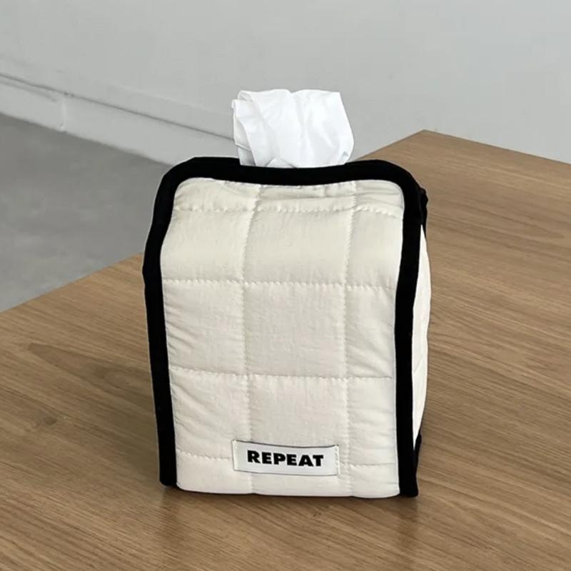 Tissue Paper Storage Box Space-Saving Round Square Roll Paper Tissue Case Table Decor Tissue Bag Living Room Storage Napkin