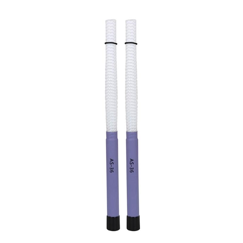 1Pair Rods Drum Brushes with Comfortable Handle Percussion Drum Brushes Dowels Nylon Drum Sticks Brush Smooth Grip