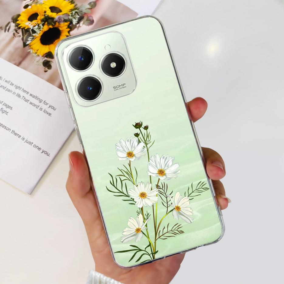Für Realme C61 Hülle Realme C63 Niedliche Katzen-Cartoon-Bemalte Abdeckung Weiche Silikon-Handyhülle Für Realme C61 RealmeC61 RealmeC63 Fundas