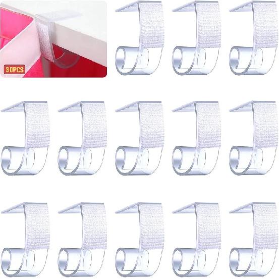 Hilitchi 30 шт. Зажимы для скатерти, модель EC, зажимы для юбки стола с липучкой с обратной стороны для стола 3/4 дюйма - 1 дюйм A Kit