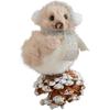 Gray Foam Bird Ornament with Pinecone and Branch for Christmas Tree Plush Design Lightweight Holiday Decoration
