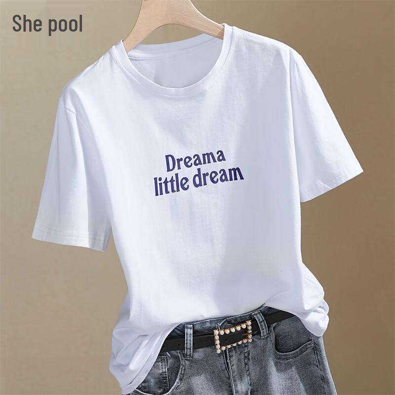 Tachi Women s Letter Print Loose Fit Round Neck T-Shirt M