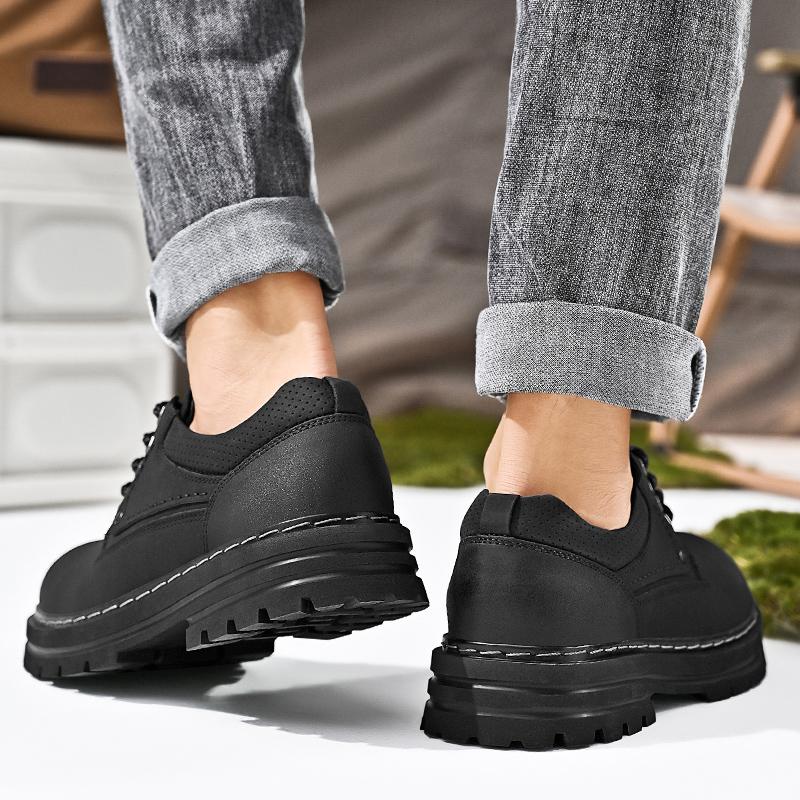 Men Handmade Shoes Waterproof Casual Leather Shoes Men's Shoes Genuine Leather Casual Outdoor Work Shoes