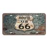 Route 66 License Plate for Wall Art Decoration Metal Tin Signs Vintage Tags Metal Automotive Signs For Cafe Bar Club Garage Pubs