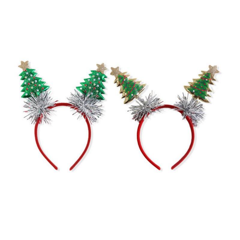 

2 ШТ Святковий Головний Убір Святковий Різдвяний Дерево Обруч для Волосся Зіркові Прикраси Пов язка для Волосся Легка Золота Блискуча Пов язка