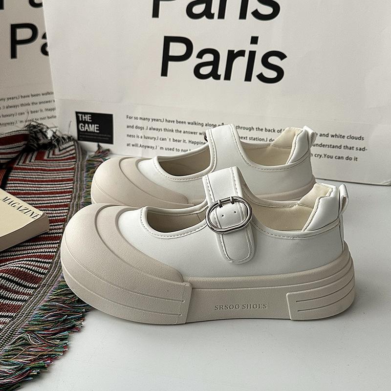 Round head Mary Jane single shoes women's shoes with skirts spring and summer new fashion platform muffin shoes big head Japanese board shoes