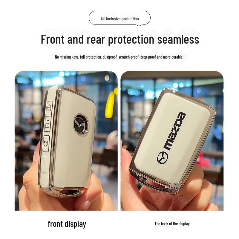 Kryt klíče Mazda pro 3/CX-4/CX-5/Atez/CX-30 - Plný ochranný kryt z TPU s přezkou