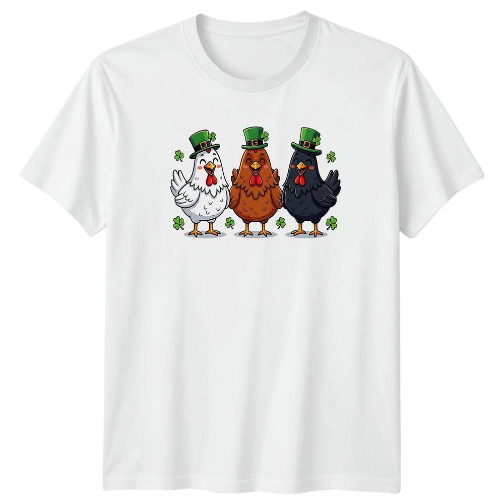 Three Lucky Chickens For St TShirt Leprechaun Hens Farm Holiday