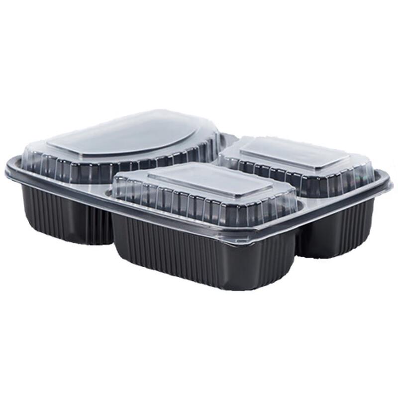

Changbaosen Disposable 3-Compartment Takeaway Meal Boxes, 40 Sets