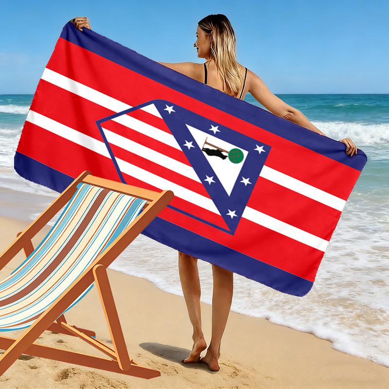 Atletico Madrid Logo Print Beach Towel, Large Soft Quick Dry Towel for Beach Camping Swimming