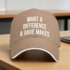 What A Difference A Dave Makes Sun Baseball Cap Summer Streetwear Hip Hop Hats For Unisex Adult Outdoor Gym Baseball Caps