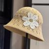 Korean Style 3D Flower Fisherman Hat for Women, Summer Hollow Breathable Sun Hat, Versatile Bucket Hat
