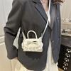 Lace Trim Versatile Small Square Handbag Shoulder Crossbody Daily Bag