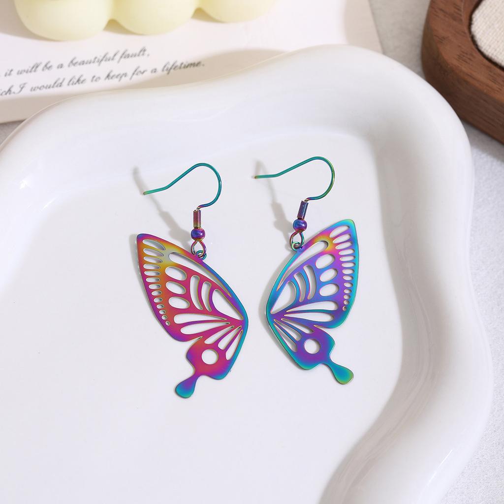 Symphony Hollow Variety Butterfly Earrings High Sense Light Luxury Ethnic Style Sweet Cool Fashion Temperament Earrings