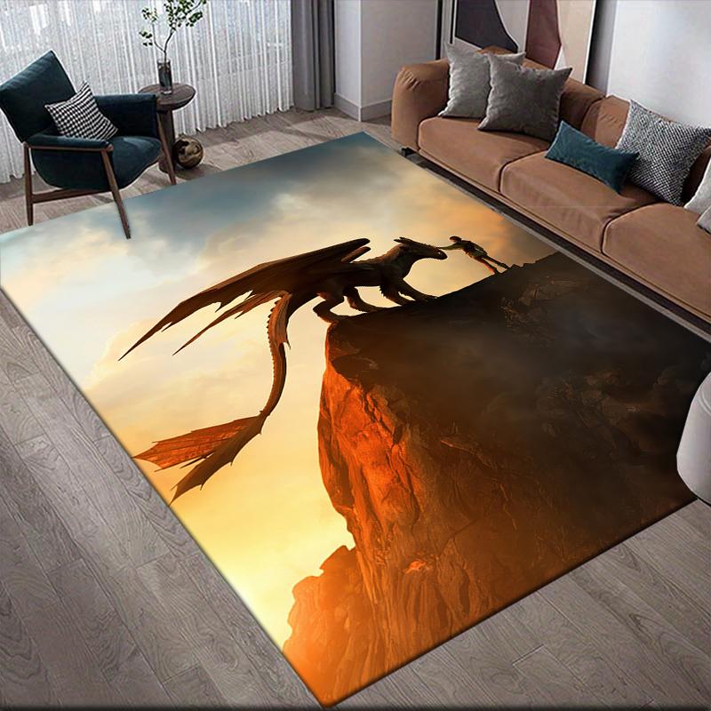 How To Train Your Dragon Hiccup & Toothless Area Rug, HTTYD Fan Cozy Carpet, Ideal Gift.chl