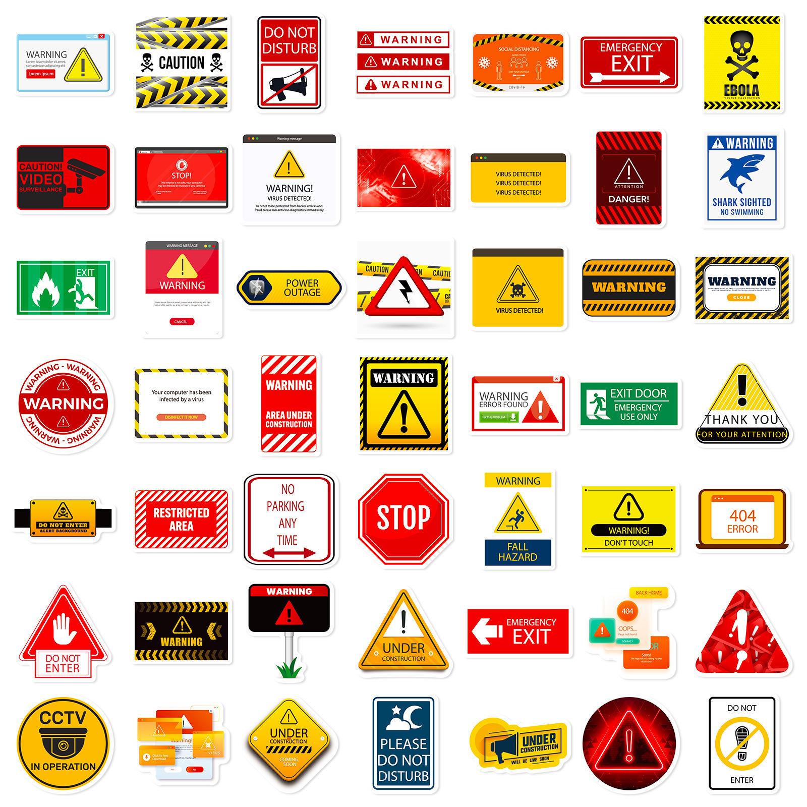 

100 Объявлений и Мест Теплое Напоминание Предупреждающие Слова Наклейки-Этикетки Канал Безопасности Предупреждающие об Опасности Наклейки