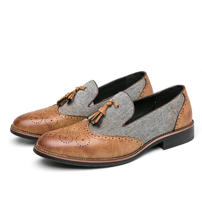 Men's Retro Casual Brogue Tassel Leather Shoes - Autumn Collection