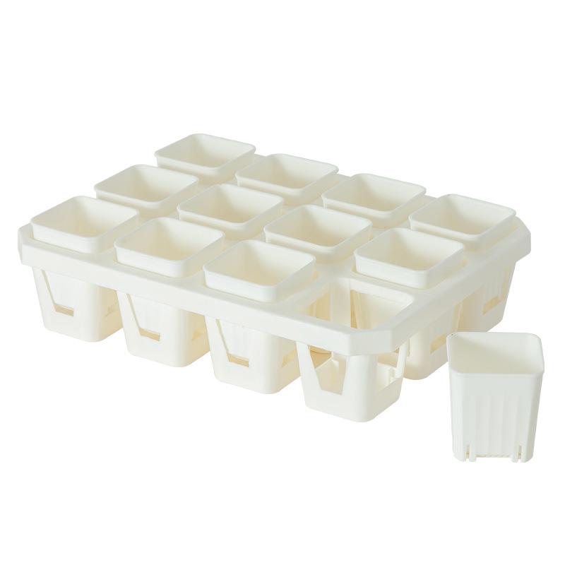 Small Black Square Succulent Seedling Tray - Thickened Plastic Pot Stand & Water Catcher