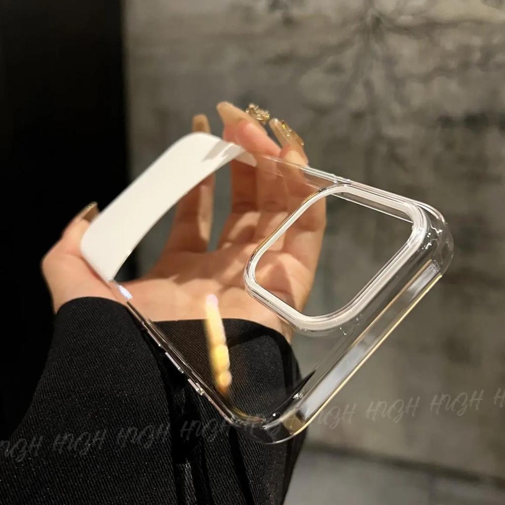Up and Down Splicing Is Suitable for Apple 16promax Contrasting Phone Case IPhone 15 Removable Back Panel Transparent