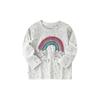 Gray Rainbow T-Shirt, New Spring and Autumn Style, European and American Style, for Young Children, Round Neck, Long Sleeve, Autumn Girls' Top 5