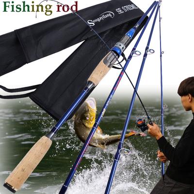 Spinning Fishing Rod 4 Sections Protable Wooden Handle Fishing Pole for Freshwater Fishing Trout Rod