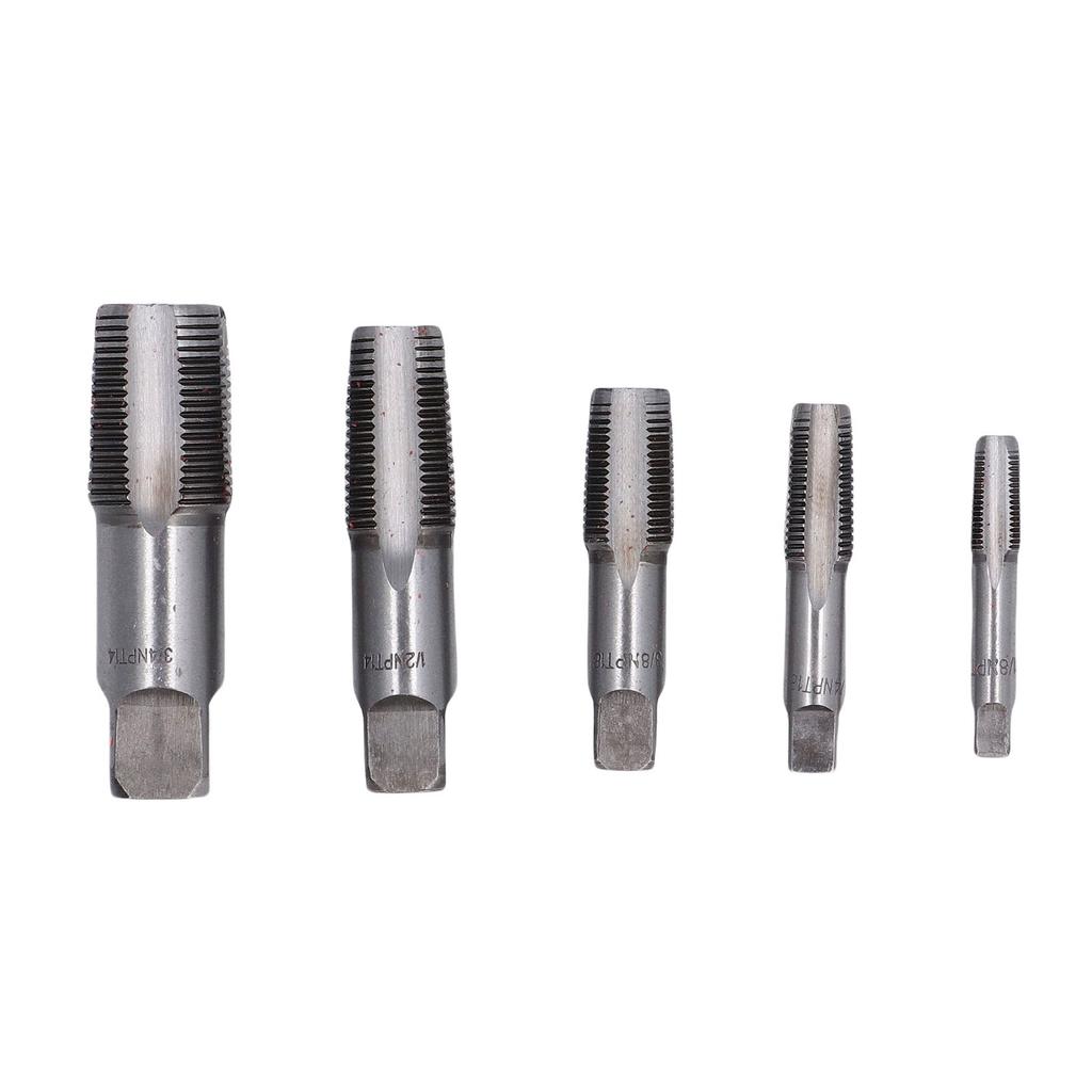 5 Pcs NPT Pipe Tap Set Accuracy Plumbing Thread Tap Repair Tools for Plumbers Mechanics DIYers Carbon Steel