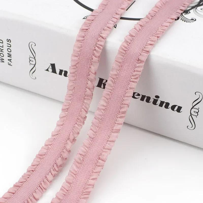 5/10Yards Meetee 12mm Ruffled Elastic Band Colorful Pleated Stretch Lace Trim Headdress Ribbon DIY Garment Sewing Accessories