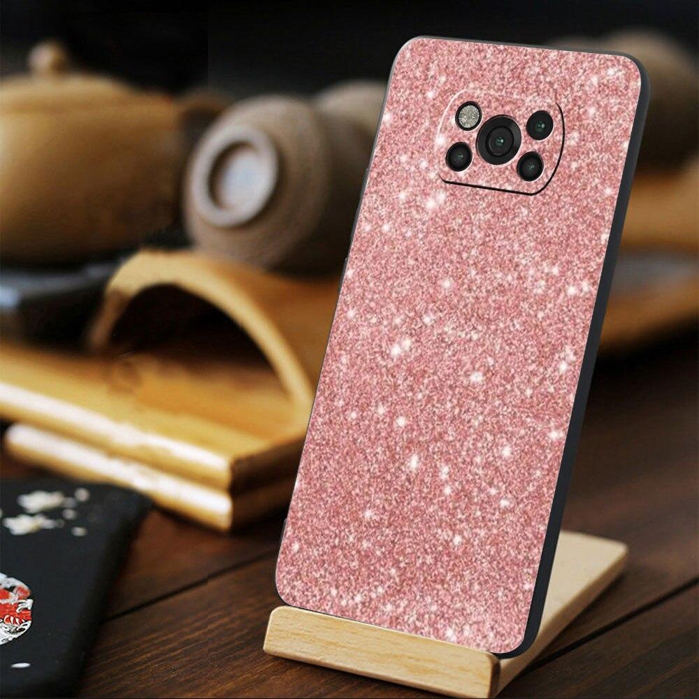 Phone Funda Cellphone TPU For Xiaomi POCO 9T 11T F4 GT MI 11 Lite X3 NFC M4 Pro 5G F3 M3 10T X4 Gold Pink Rose Glitter Hearts