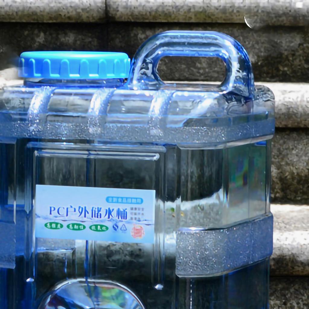 PC Pure Water Bucket Water Storage Container Water Tank Outdoor Large Capacity Portable Water Barrel for Camping Picnic Car Travel 15L