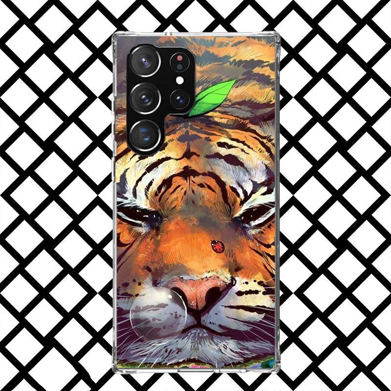 Superior Tiger Pattern Art Phone Case for Samsung Galaxy S26 S25 Edge S24 S23 Ultra S22 Plus S21 FE S20 + Soft Cover Print Funda