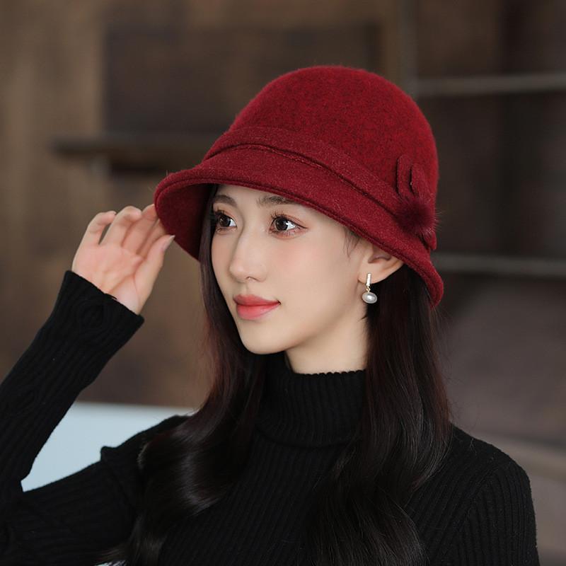 Wool Fedora Hat For Women Autumn Winter Warm Stylish Elegant British Vintage Casual